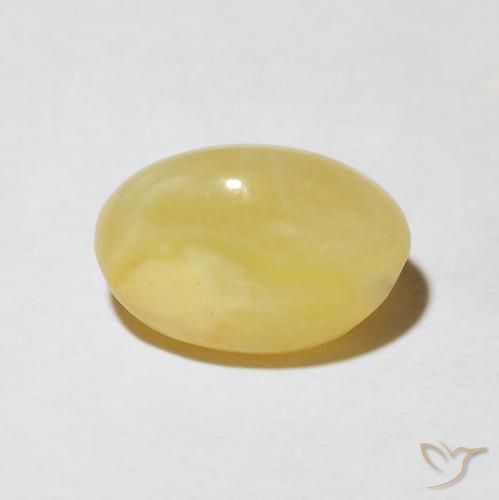 9,17 ctw natürlicher hellgelb Katzenaugenopal, Oval, Lichtundurchlässig