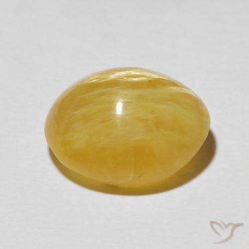 9,17 ctw natürlicher gold-orange Katzenaugenopal, Oval, Lichtundurchlässig