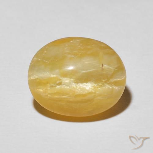 5.56ct Natürlicher Gold-Orange Katzenaugenopal, Oval, Lichtundurchlässig