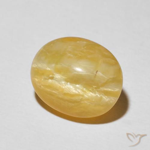 9,17 ctw natürlicher Gold-Orange Katzenaugenopal, Oval, Lichtundurchlässig