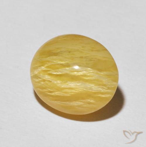 9,17 ctw natürlicher Goldrute Gelb Katzenaugenopal, Oval, Lichtundurchlässig
