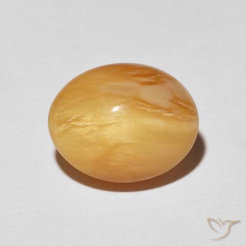 4.59ct Natürlicher Orange-Gold Katzenaugenopal, Oval, Lichtundurchlässig
