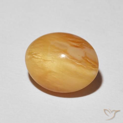 9,17 ctw natürlicher Orange-Gold Katzenaugenopal, Oval, Lichtundurchlässig