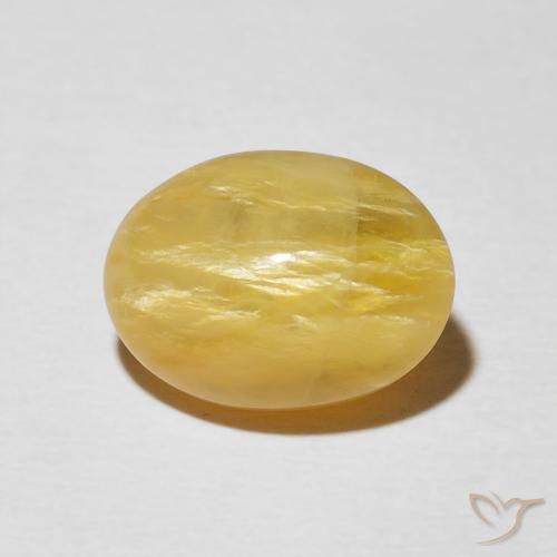 4.36ct Natürlicher Mittelgold Katzenaugenopal, Oval, Lichtundurchlässig