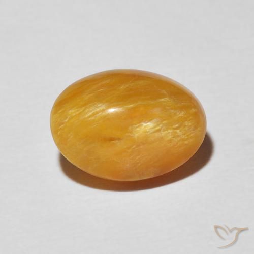 2.93ct Natürlicher Dunkelorange-Gold Katzenaugenopal, Oval, Lichtundurchlässig