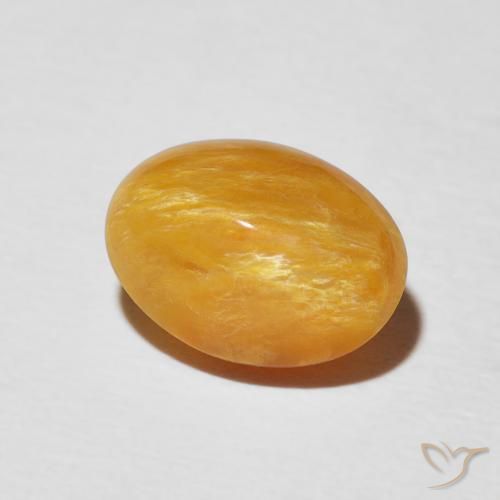 9,17 ctw natürlicher Dunkelorange-Gold Katzenaugenopal, Oval, Lichtundurchlässig