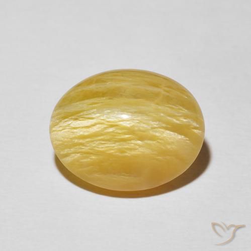 6.20ct Natürlicher gold-orange Katzenaugenopal, Oval, Lichtundurchlässig