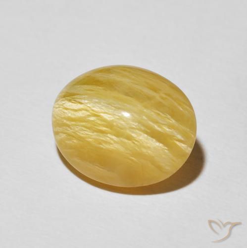9,17 ctw natürlicher gold-orange Katzenaugenopal, Oval, Lichtundurchlässig