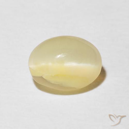 0.88ct Natürlicher Helles Laguna-Gelb Katzenaugenopal, Oval, Lichtundurchlässig