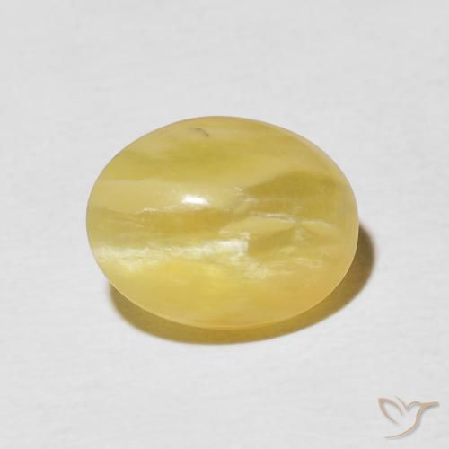 2.65ct Natürlicher Gold-gelb Katzenaugenopal, Oval, Lichtundurchlässig