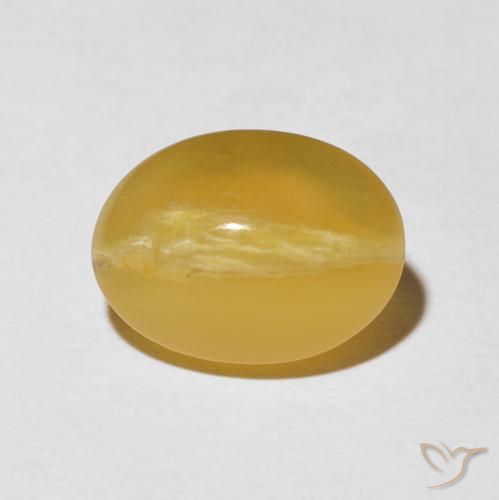 5.81ct Natürlicher gold-orange Katzenaugenopal, Oval, Lichtundurchlässig