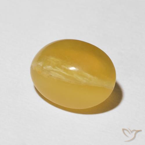 9,17 ctw natürlicher gold-orange Katzenaugenopal, Oval, Lichtundurchlässig
