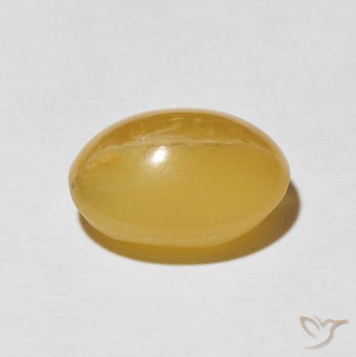 9,17 ctw natürlicher gold-orange Katzenaugenopal, Oval, Lichtundurchlässig