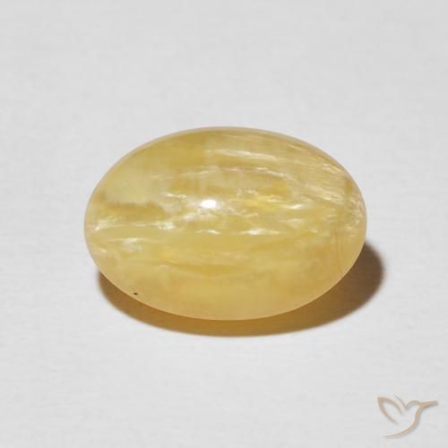4.03ct Natürlicher Mittelgold Katzenaugenopal, Oval, Lichtundurchlässig
