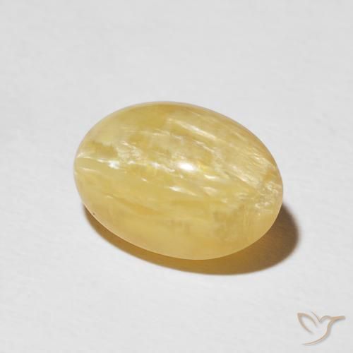 9,17 ctw natürlicher Mittelgold Katzenaugenopal, Oval, Lichtundurchlässig