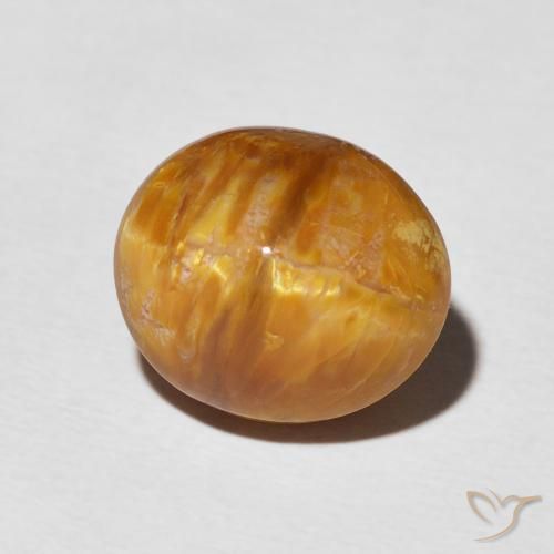 9,17 ctw natürlicher Dunkelorange Katzenaugenopal, Oval, Lichtundurchlässig