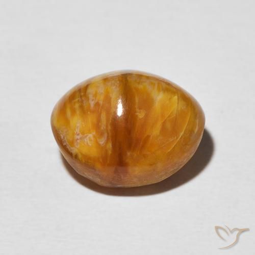 9,17 ctw natürlicher Dunkelorange Katzenaugenopal, Oval, Lichtundurchlässig