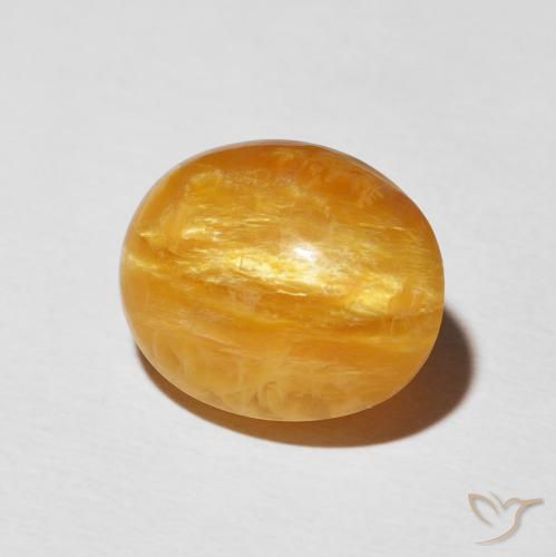 9,17 ctw natürlicher Mittelorange Katzenaugenopal, Oval, Lichtundurchlässig