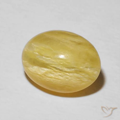 9,17 ctw natürlicher Goldrute Gelb Katzenaugenopal, Oval, Lichtundurchlässig