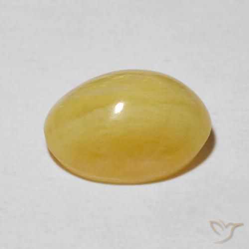 9,17 ctw natürlicher Goldrute Gelb Katzenaugenopal, Oval, Lichtundurchlässig