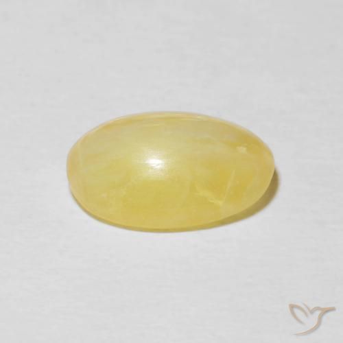 9,17 ctw natürlicher hellgelb Katzenaugenopal, Oval, Lichtundurchlässig