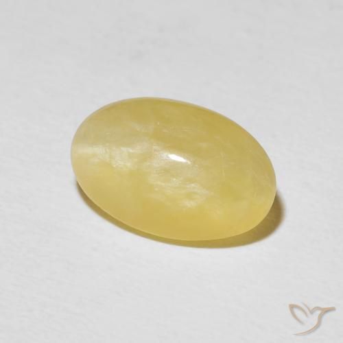 9,17 ctw natürlicher Blasses Gelb Katzenaugenopal, Oval, Lichtundurchlässig