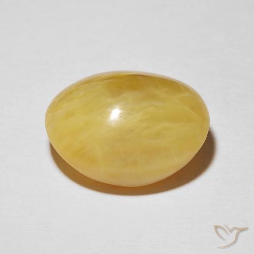 9,17 ctw natürlicher Goldrute Gelb Katzenaugenopal, Oval, Lichtundurchlässig