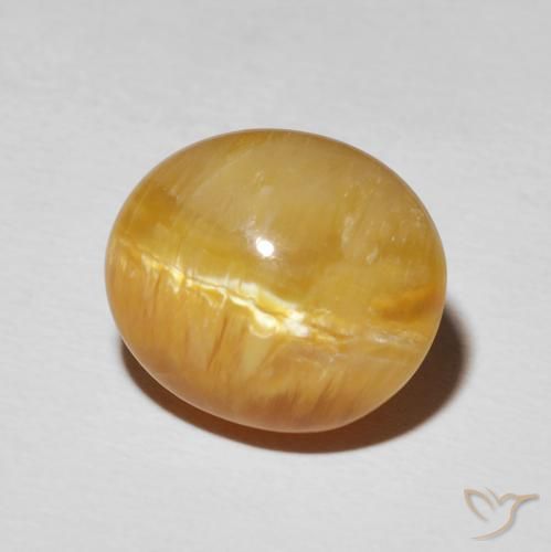 9,17 ctw natürlicher gold-braun Katzenaugenopal, Oval, Lichtundurchlässig