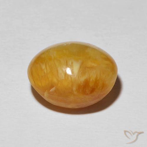 9,17 ctw natürlicher gold-braun Katzenaugenopal, Oval, Lichtundurchlässig