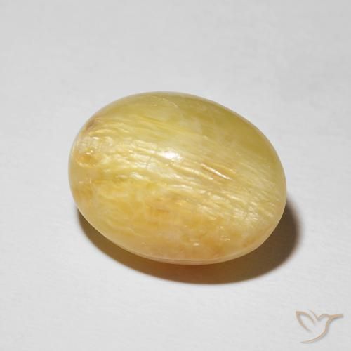 9,17 ctw natürlicher Goldrute Gelb Katzenaugenopal, Oval, Lichtundurchlässig