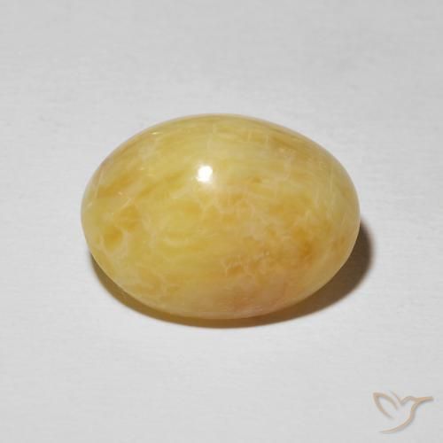 9,17 ctw natürlicher Goldrute Gelb Katzenaugenopal, Oval, Lichtundurchlässig