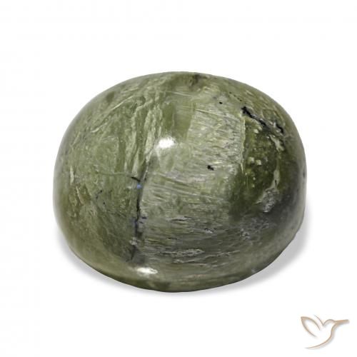 4.64ct gelblich-grün Katzenaugenopal, Oval, Lichtundurchlässig