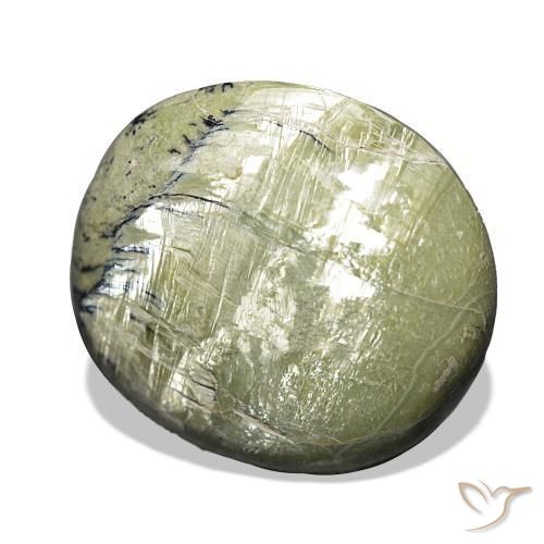 9,17 ctw natürlicher gelblich-grün Katzenaugenopal, Kissen, Lichtundurchlässig