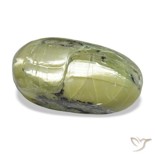 9,66 ctw natürlicher grüner Cat's Eye Opal, Oval Schliff, Lichtundurchlässig