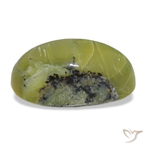 9,66 ctw natürlicher grüner Cat's Eye Opal, Oval Schliff, Lichtundurchlässig