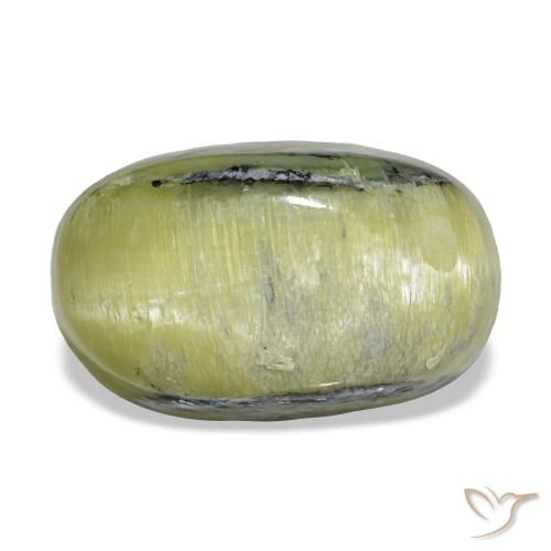 4,62 ctw natürlicher grüner Cat's Eye Opal, Oval Schliff, Lichtundurchlässig