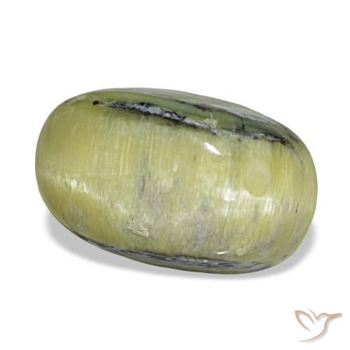 4,62 ctw natürlicher grüner Cat's Eye Opal, Oval Schliff, Lichtundurchlässig