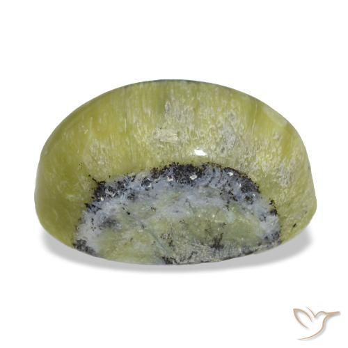 4,62 ctw natürlicher grüner Cat's Eye Opal, Oval Schliff, Lichtundurchlässig