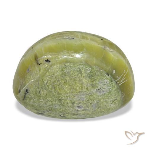 11,22 ctw natürlicher grüner Cat's Eye Opal, Oval Schliff, Lichtundurchlässig