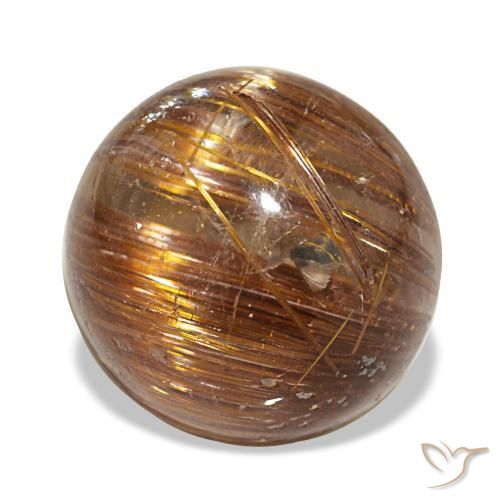 3,91 ctw natürlicher orangefarbener Cat's Eye Rutile Quartz, Rundschliff, Lichtdurchlässig
