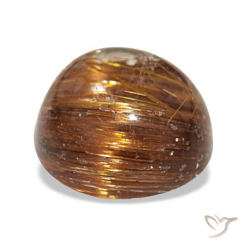 3,91 ctw natürlicher orangefarbener Cat's Eye Rutile Quartz, Rundschliff, Lichtdurchlässig