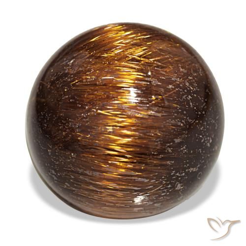 19.68ct Orangefarbener Cat's Eye Rutile Quartz, Rund, Lichtundurchlässig