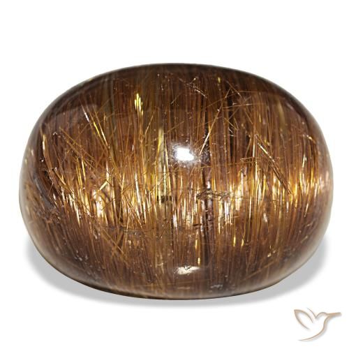 44,01 ctw natürlicher orangefarbener Cat's Eye Rutile Quartz, Oval Schliff, Lichtdurchlässig