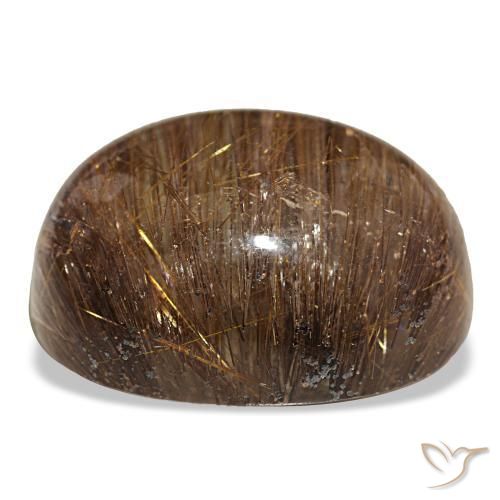 44,01 ctw natürlicher orangefarbener Cat's Eye Rutile Quartz, Oval Schliff, Lichtdurchlässig
