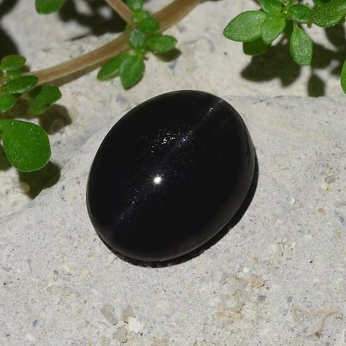 4.10ct Natürlicher Schwarz Skapolith Katzenauge, Oval, Lichtundurchlässig