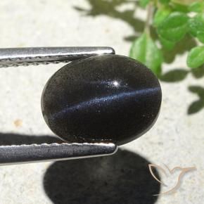 9,17 ctw natürlicher Schwarz Skapolith Katzenauge, Oval, Lichtundurchlässig