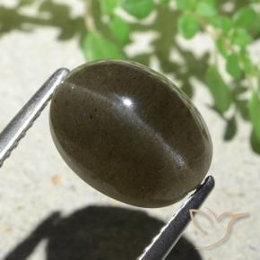 9,17 ctw natürlicher Mittel-Hellbraun Skapolith Katzenauge, Oval, Lichtdurchlässig