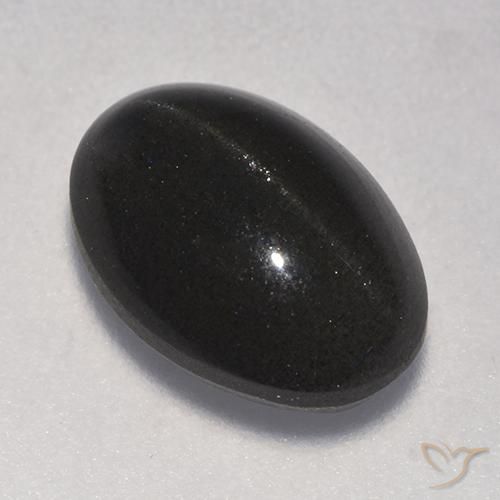 3.75ct Natürlicher Schwarz Skapolith Katzenauge, Oval, Lichtdurchlässig