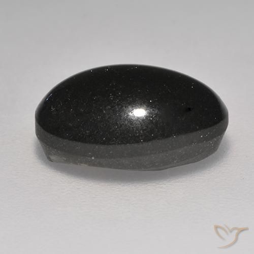 9,17 ctw natürlicher Schwarz Skapolith Katzenauge, Oval, Lichtdurchlässig