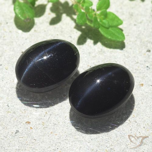 6.03ctw Natürlicher Schwarz Skapolith Katzenauge, Oval, Lichtdurchlässig
